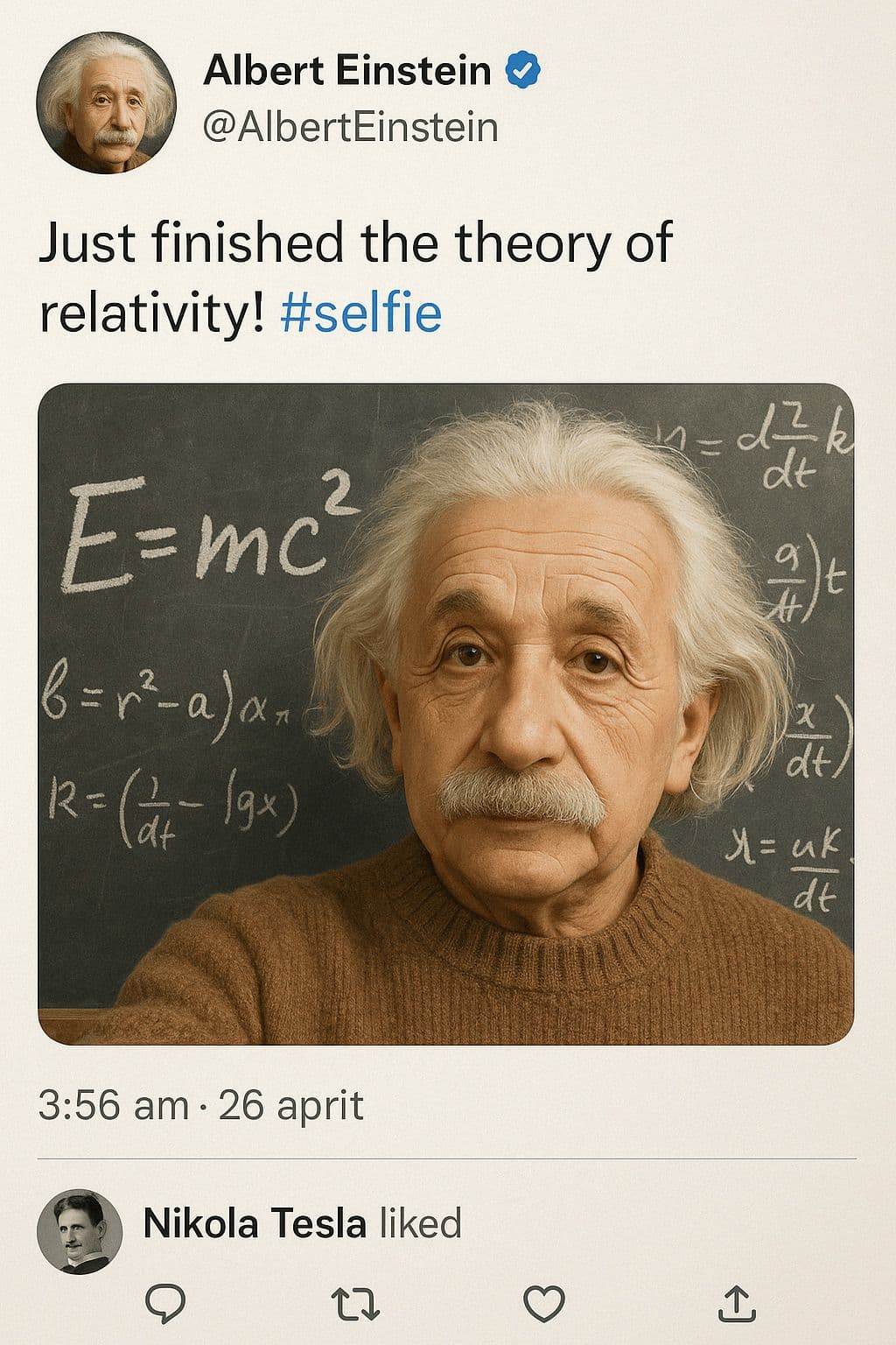 Fictional Tweet Screenshot (Einstein) - Output