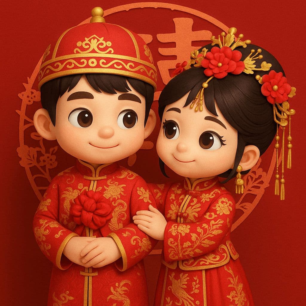 Portrait de mariage chinois en 3D Q-Style - Input