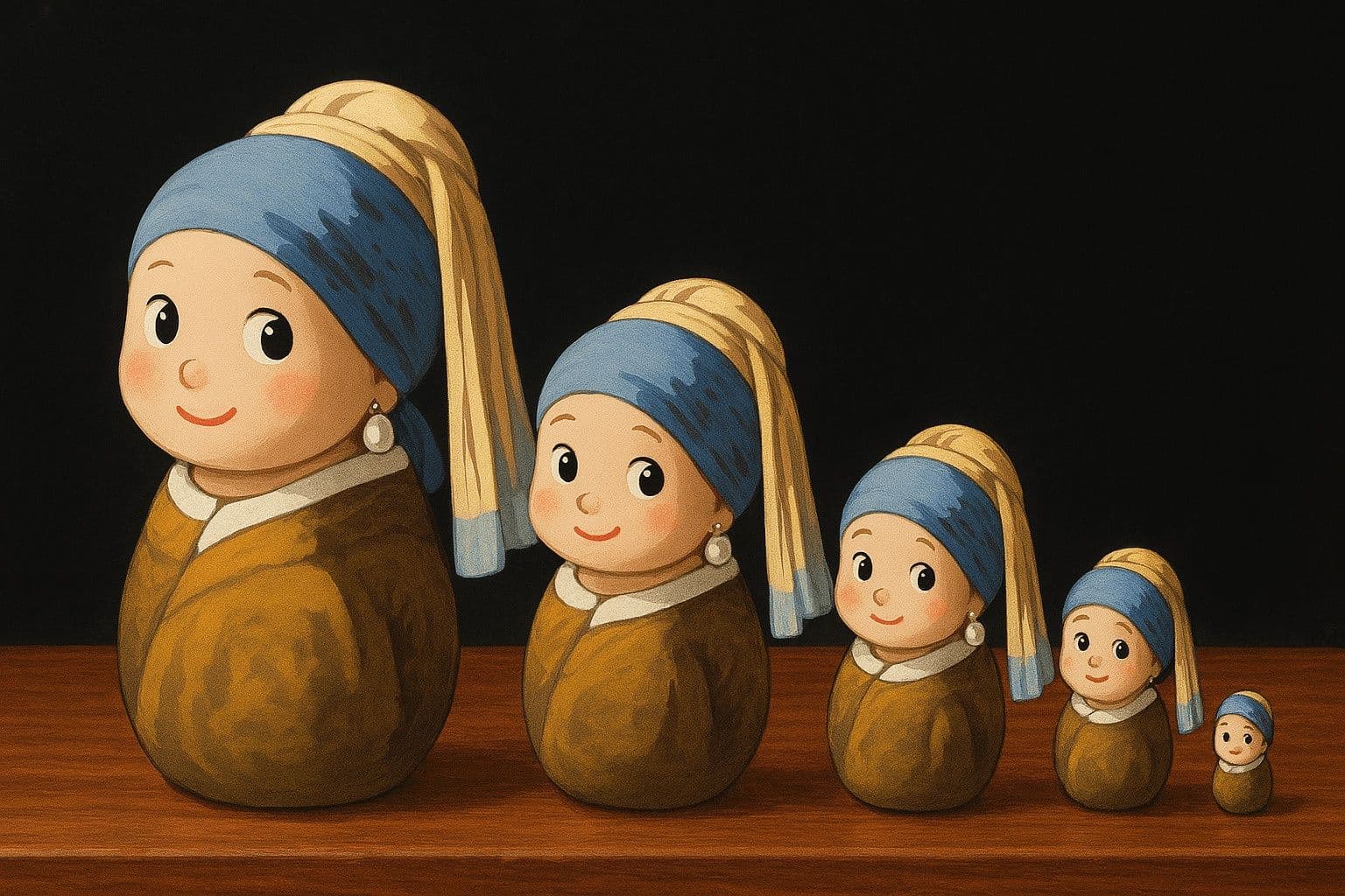 Chibi Russian Nesting Dolls (Girl with a Pearl Earring) - Input