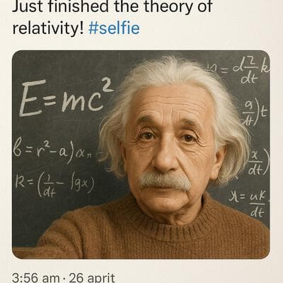 Fictional Tweet Screenshot (Einstein)