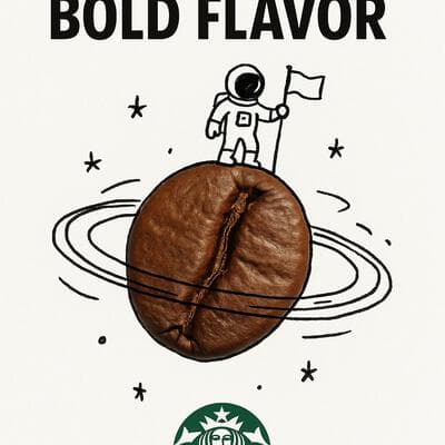 Creative Advertisement with Real Objects and Hand-drawn Doodles