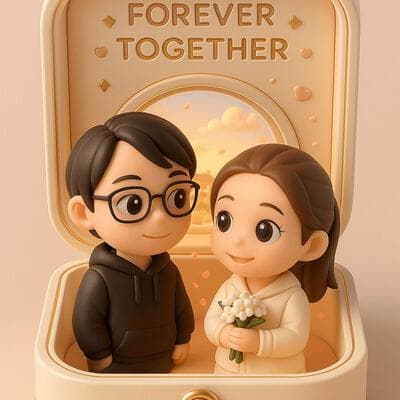 3D Couple Jewelry Box Ornament