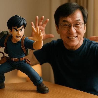 Figure and Real Person in the Same Shot