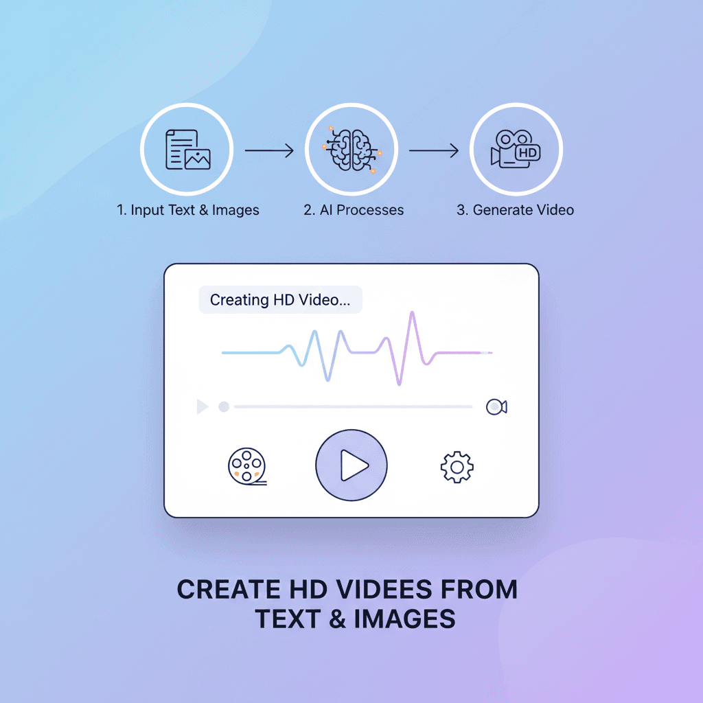 AI Video Generator interface showcasing text-to-video and image-to-video features.