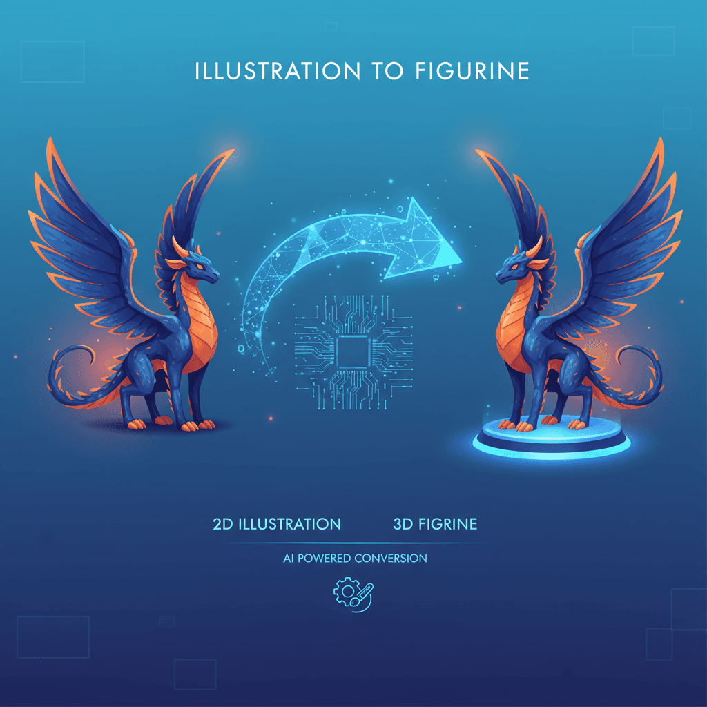 AI工具3d_convert将插画生动转化为精美的3D手办模型,助力创意实现。