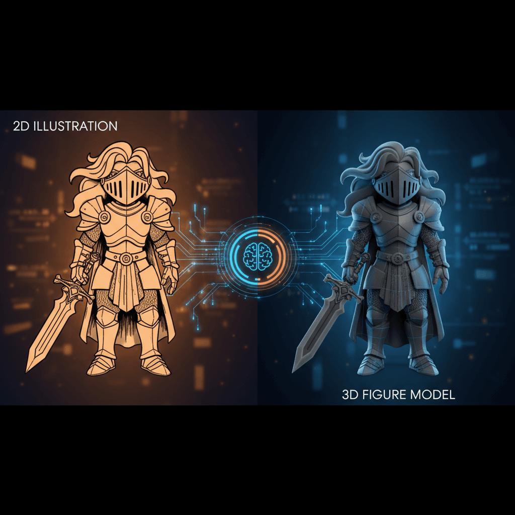 "Illustration to Figure: AI generation tool transforming illustrations into 3D figure models for enhanced visualization."