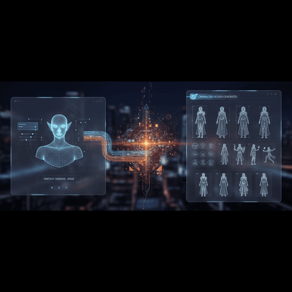 캐릭터 디자인 시트 생성: 비율, 보기 및 표정을 포함한 완전한 캐릭터 디자인 문서의 AI 생성.