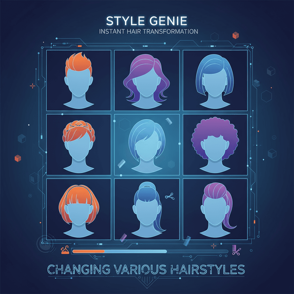 九宫格展示同一人物的多种发型,使用AI工具轻松更换发型,提升个人形象。
