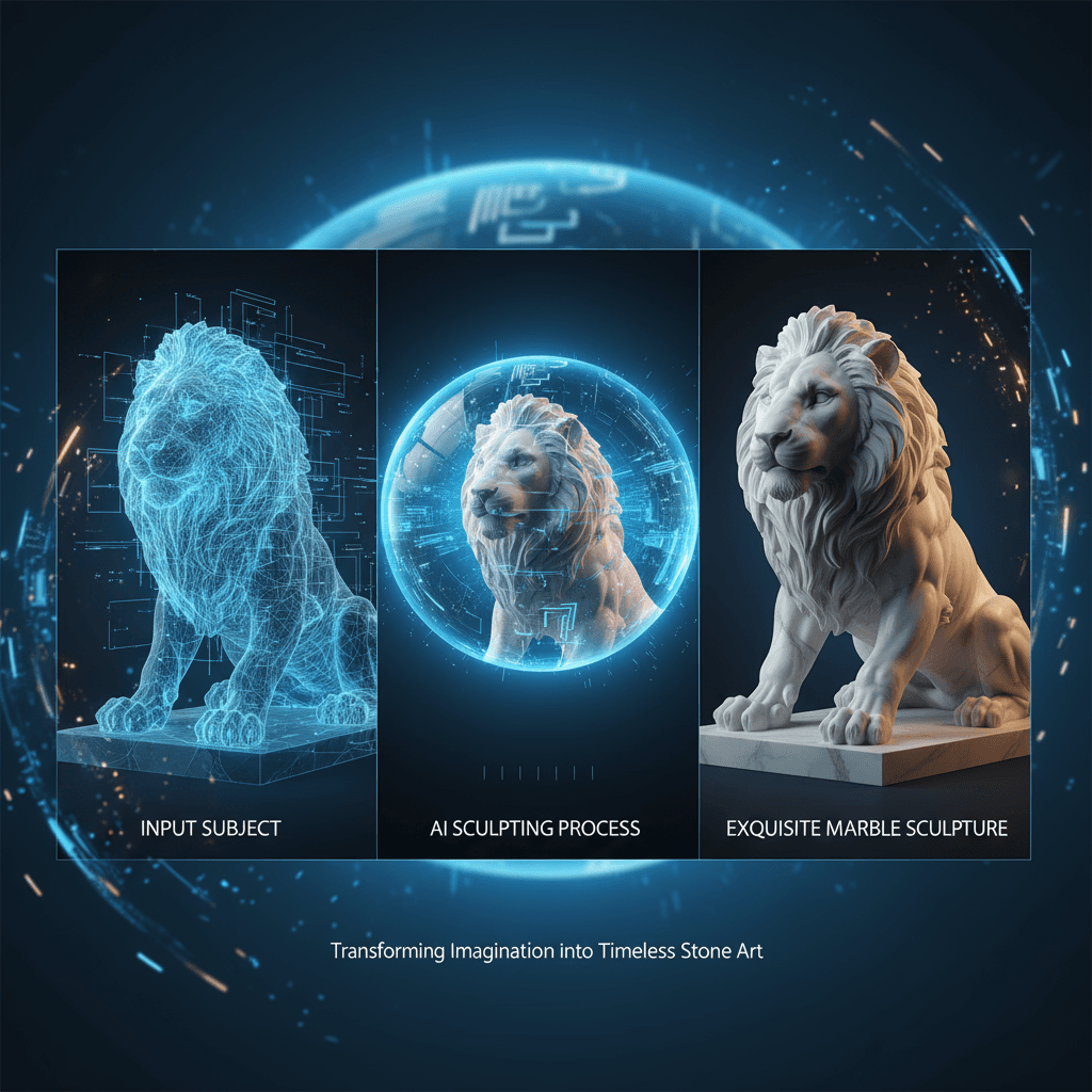 AI生成定制大理石雕塑工具,将任意主体转换为精美艺术品,展现独特创意与工艺。