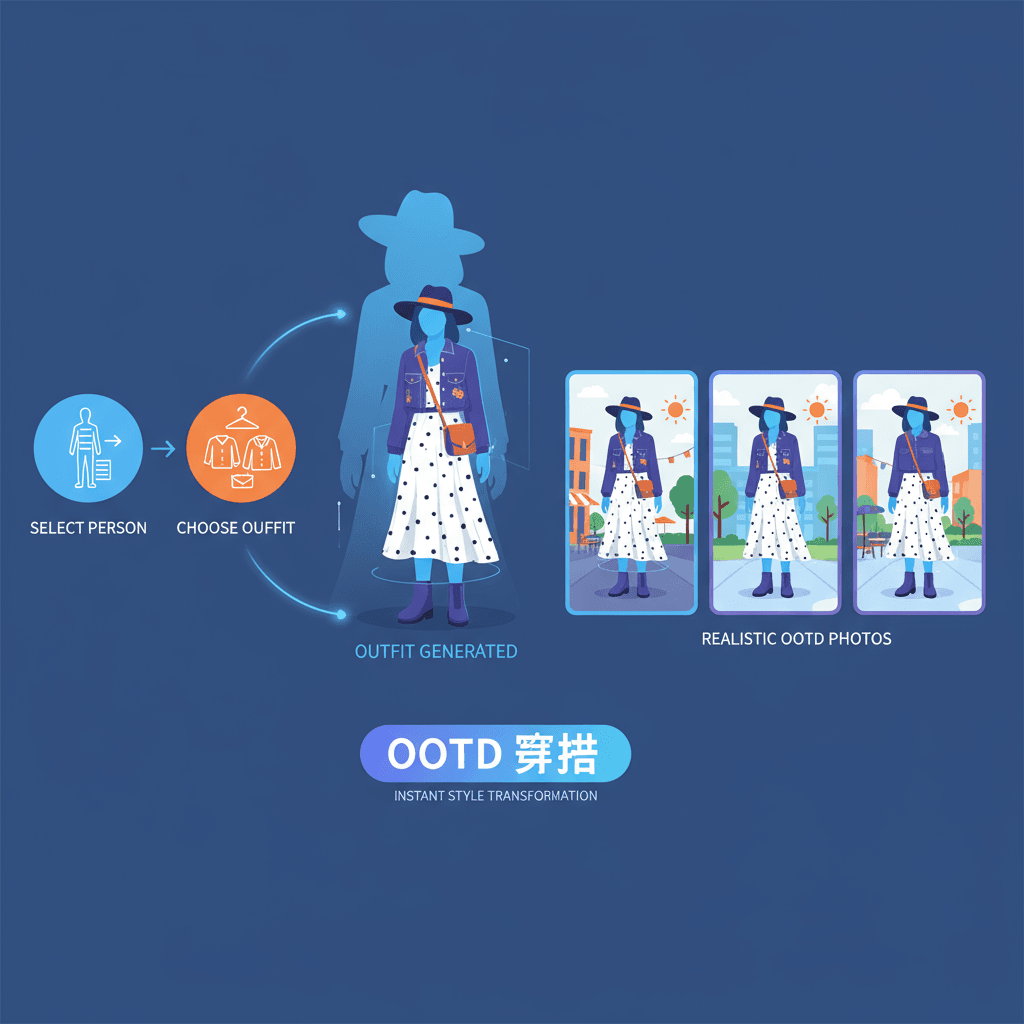 AI工具生成的时尚街拍风格照片,展示人物穿搭变化,体现个性与潮流。