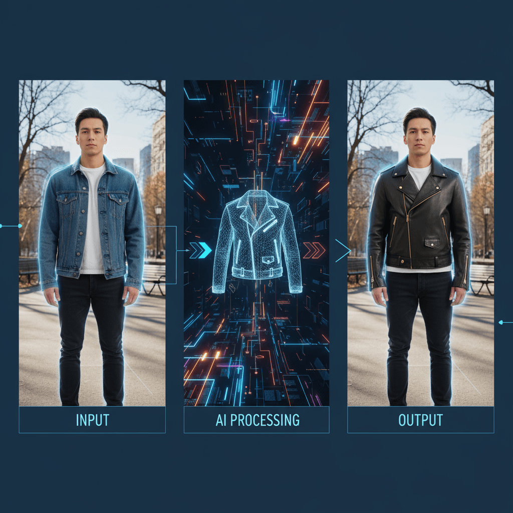 AI生成的换衣工具,保持人物姿势和环境不变,轻松更换服装,提升生活方式体验。