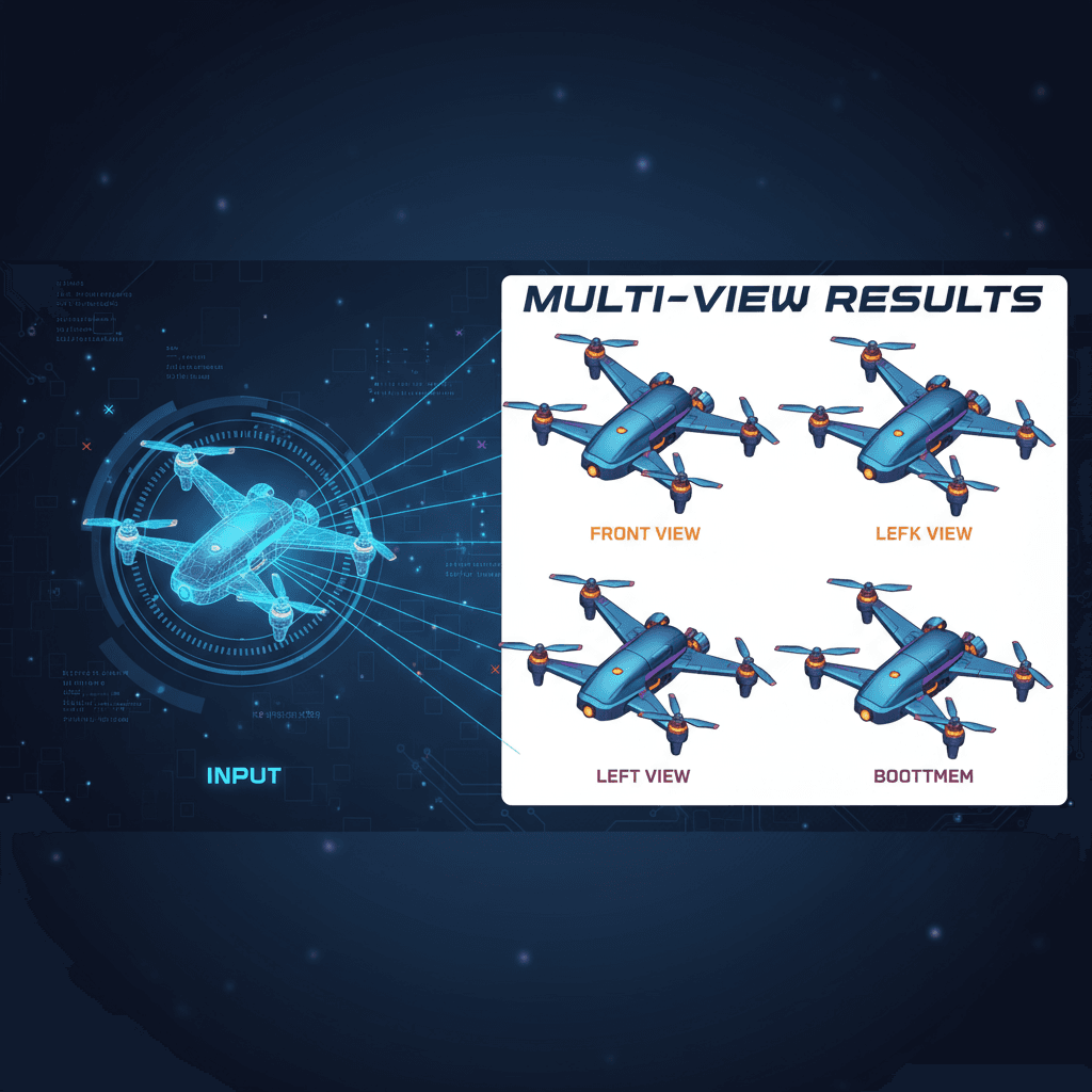 AI生成的3D Convert工具,提供物体六个视图:前、后、左、右、上、下,提升视觉效果。