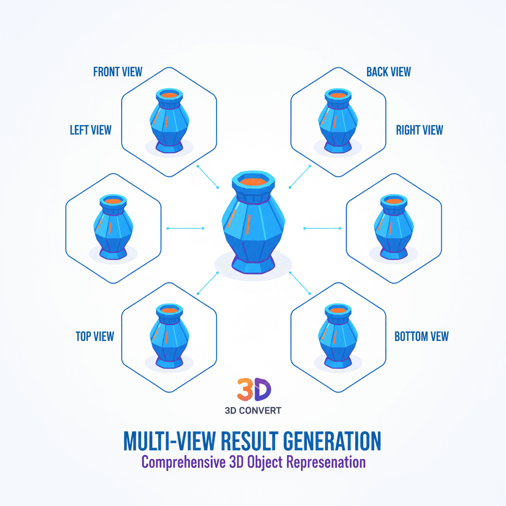 生成物体前后左右上下六个视图的3D转换工具,利用AI技术提升设计效率。