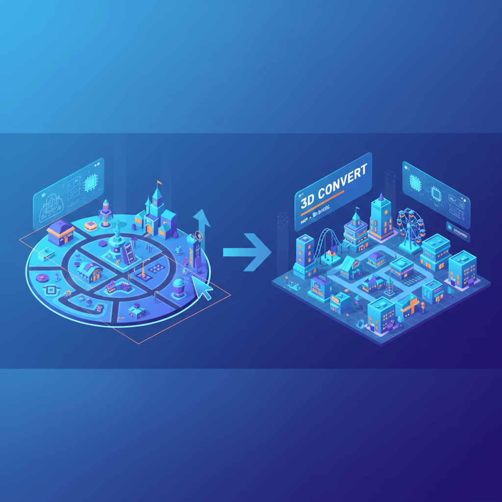 使用AI工具将地图位置转换为等距游戏风格建筑,轻松实现3D建筑生成。