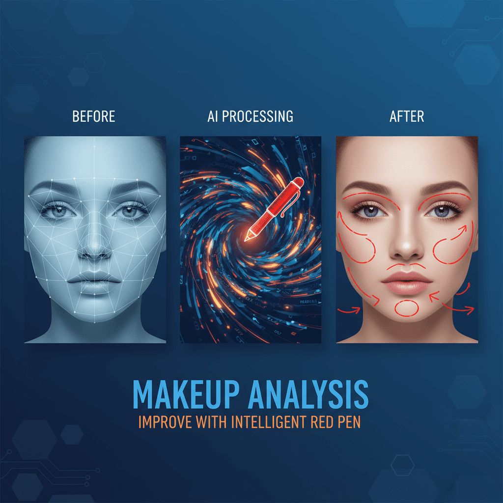 AI生成的妆面分析工具,精准分析妆容并用红笔标注可改进之处,提升美妆效果。