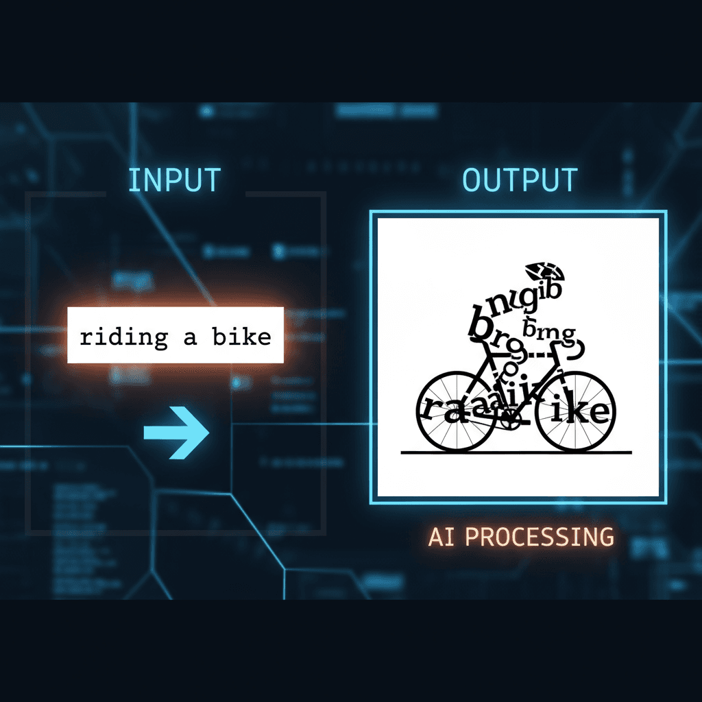 Typography Illustration Generation tool creating minimalist black and white illustrations through AI generation of text letters.