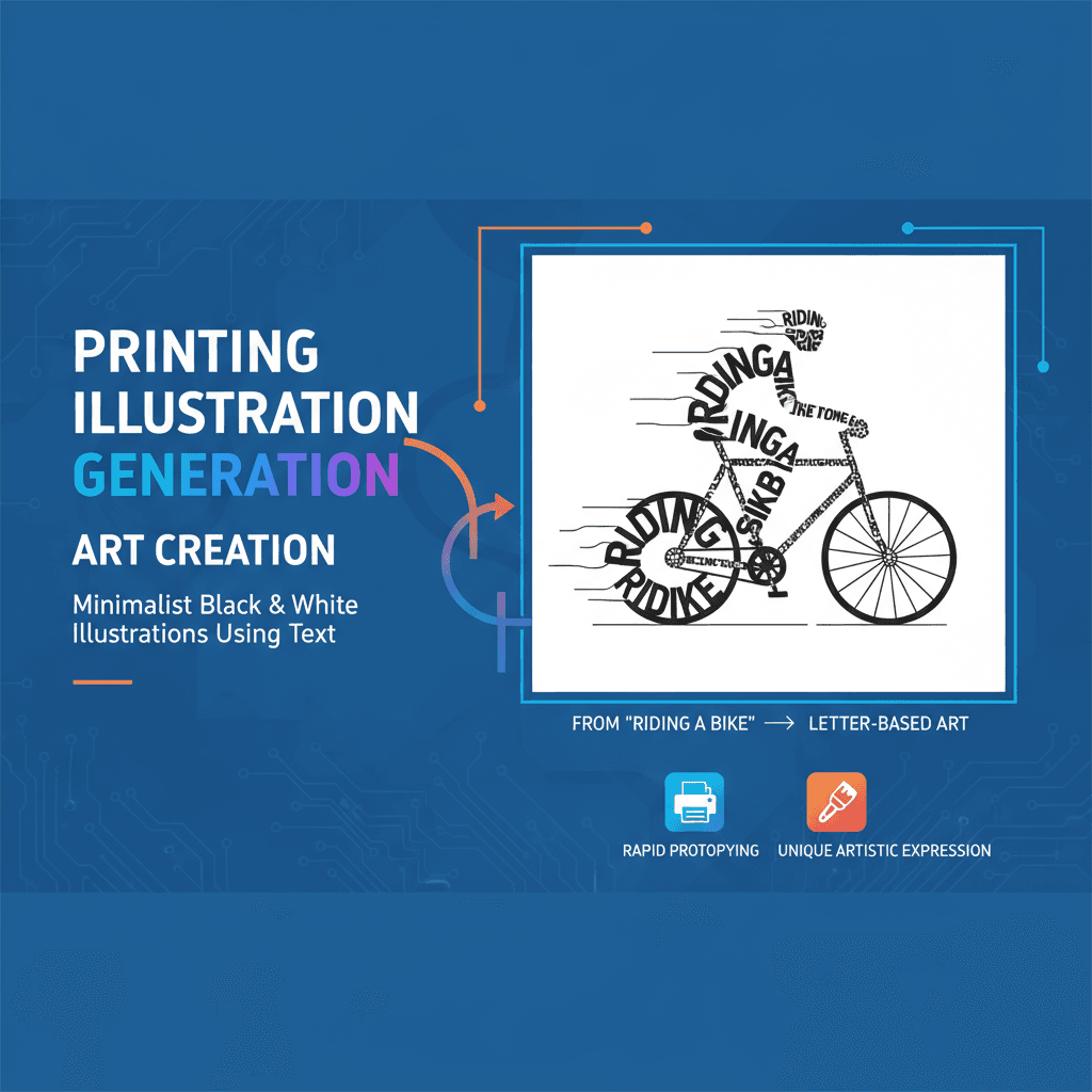 Minimalist black and white typography illustration generated by AI, showcasing the art of letters in creative design.