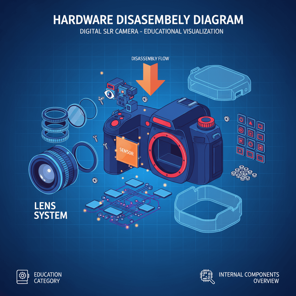 硬件拆解图展示内部组件,适用于教育领域的AI工具,帮助理解设备结构。