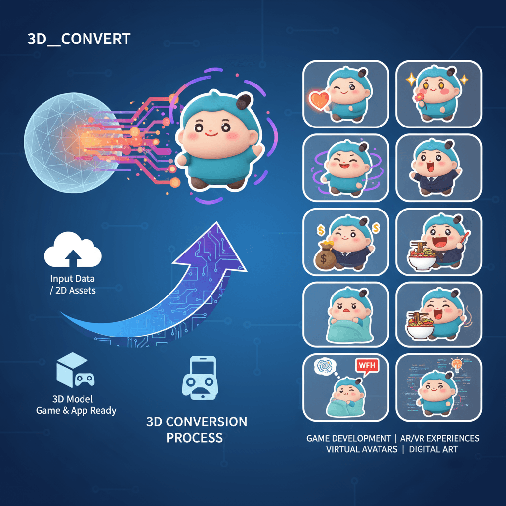 一套以参考角色为主角的Q版表情包,包含9个不同表情,透明背景,统一吉卜力风格,适用于社交媒体表情