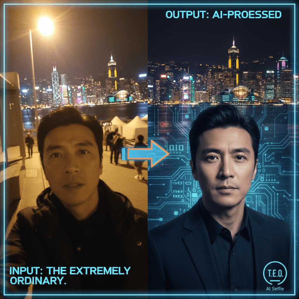 "Un selfie iPhone 'Extrêmement Ordinaire' par view_transform : instantané décontracté généré par IA d'Eason Chan et Nicholas Tse, capturé maladroit…