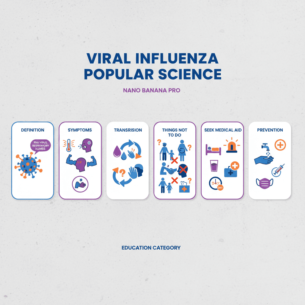 Artistic infographic illustrating viral cold information, created with Nano Banana Pro AI for educational purposes.