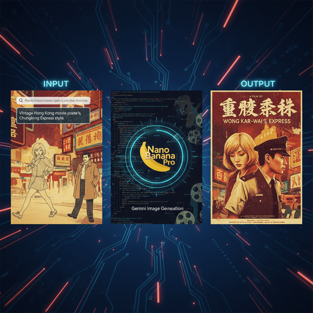 Stunning Chungking Express Poster design created with Nano Banana Pro, showcasing AI generation capabilities for poster art.