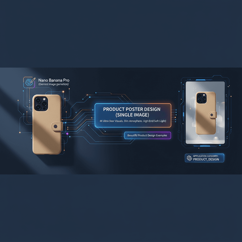 Artistic product poster design showcasing a single item created with Nano Banana Pro AI for effective marketing.