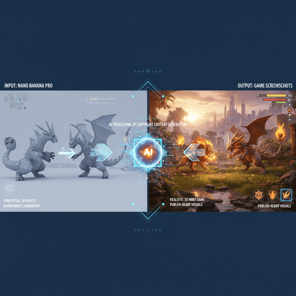 Stunning game design example from Nano Banana Pro showcasing IP Game Screenshot Generation with AI generation.