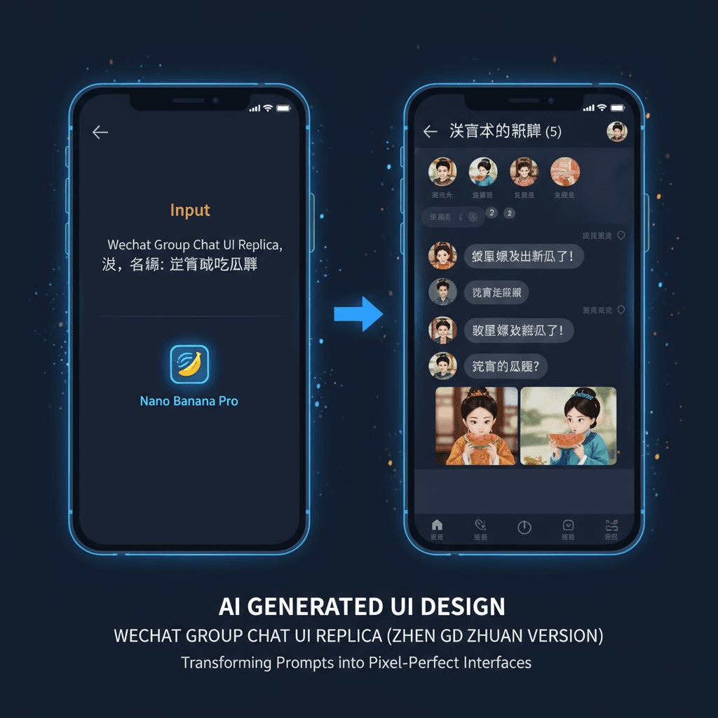 Stunning WeChat UI Recreation (Drama) design created with Nano Banana Pro, showcasing AI generation in UI design.