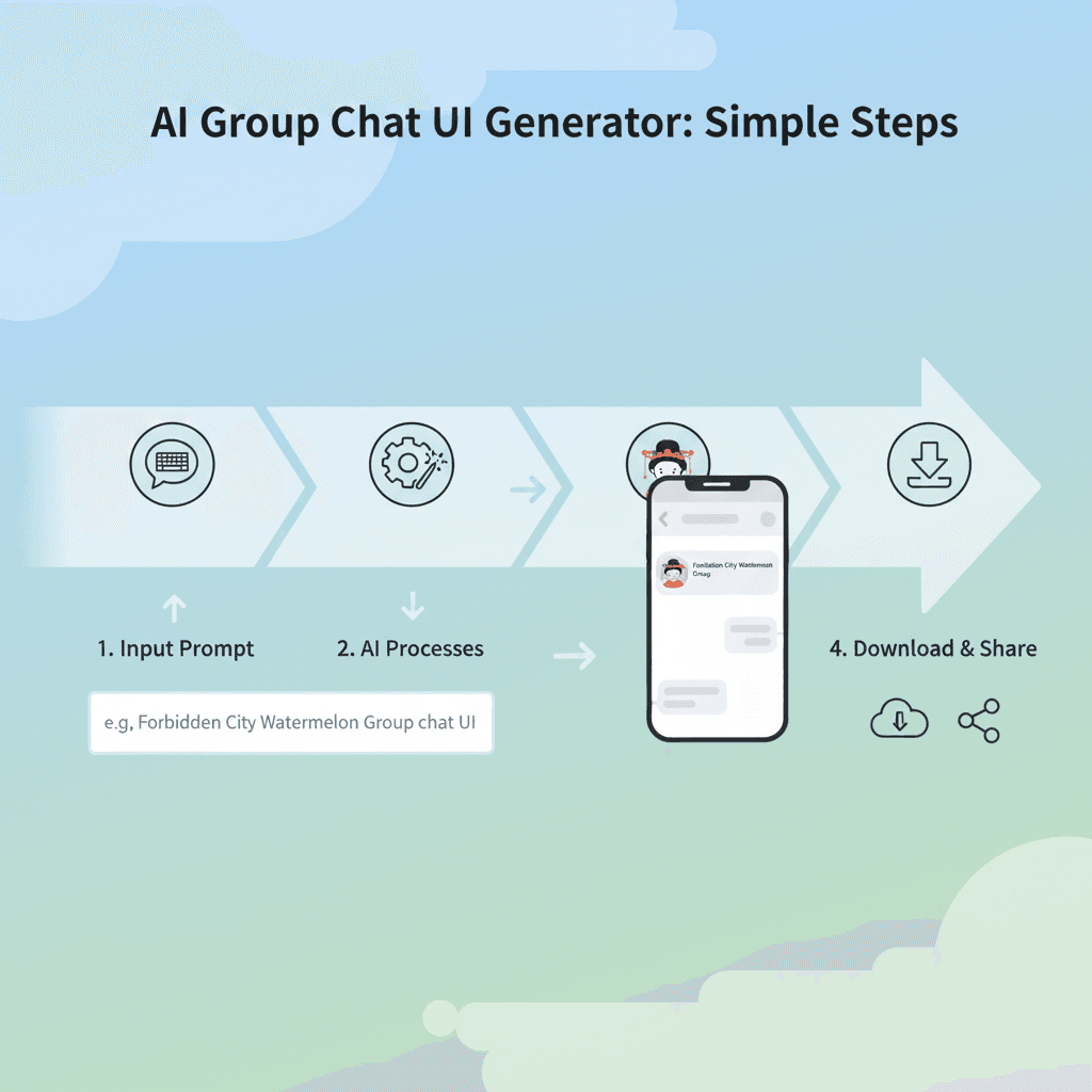 Usage steps for WeChat UI Recreation (Drama) using AI tool Nano Banana Pro, showcasing easy design guidance and stunning visuals.