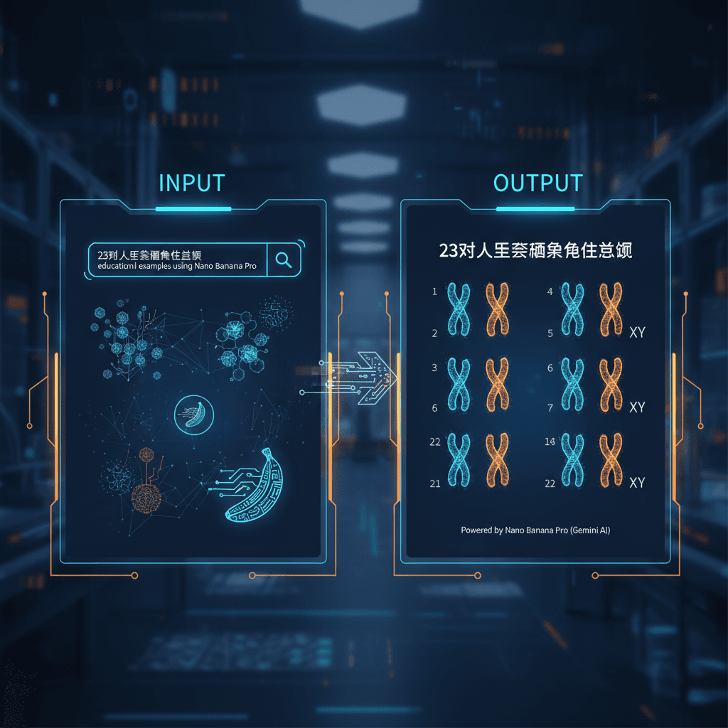 Stunning Science Infographic on chromosomes, created with Nano Banana Pro, showcasing AI generation in education.