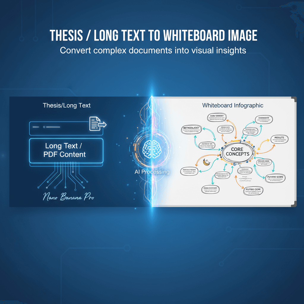 Infographic created with Nano Banana Pro: Transforming paper to whiteboard using AI generation for stunning visuals.