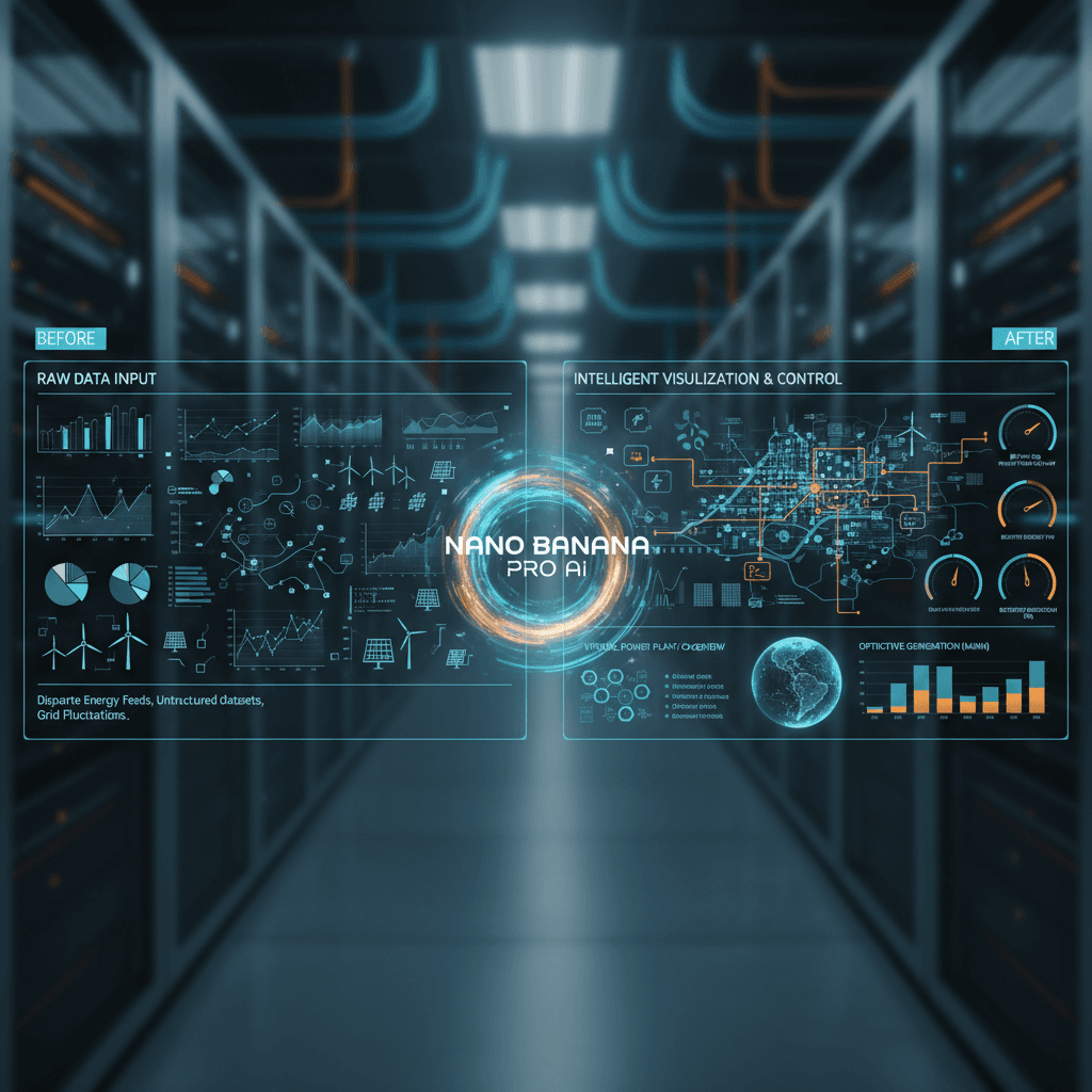 Stunning UI design of Data Dashboard (Energy) created with Nano Banana Pro for AI generation, showcasing energy data visualization.