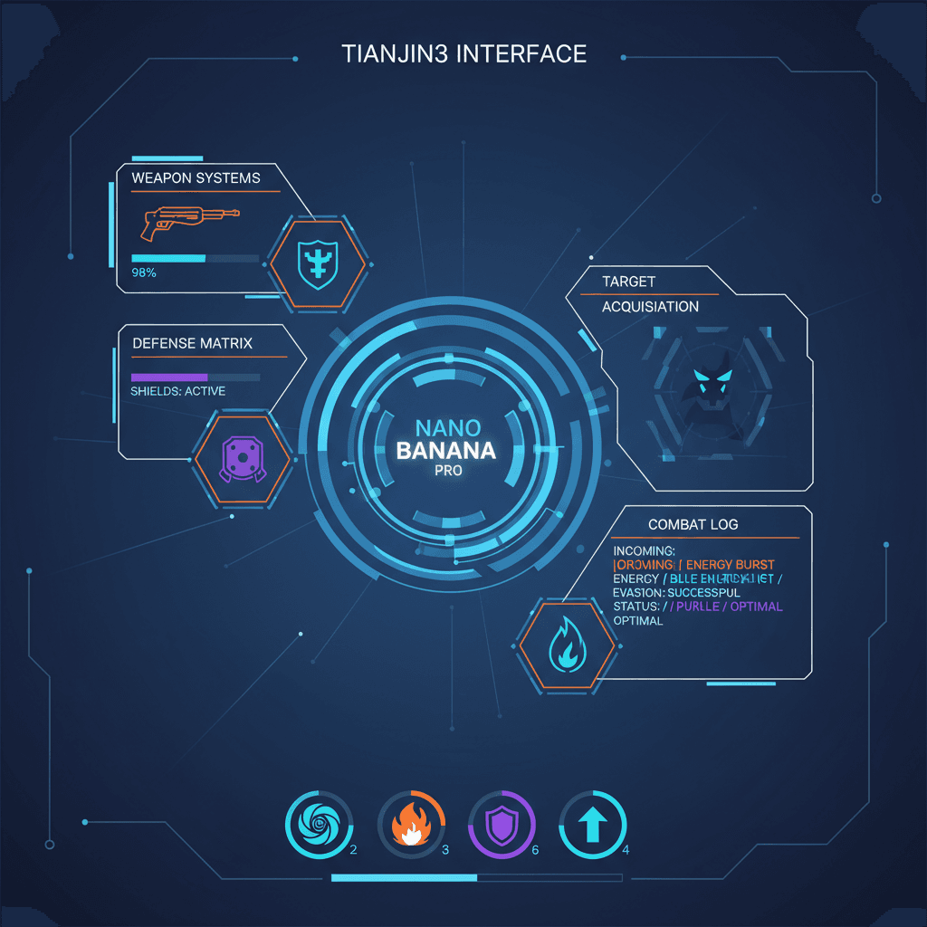 Artistic illustration of JX3 Game Interface, showcasing game design using Nano Banana Pro AI for immersive gameplay experience.