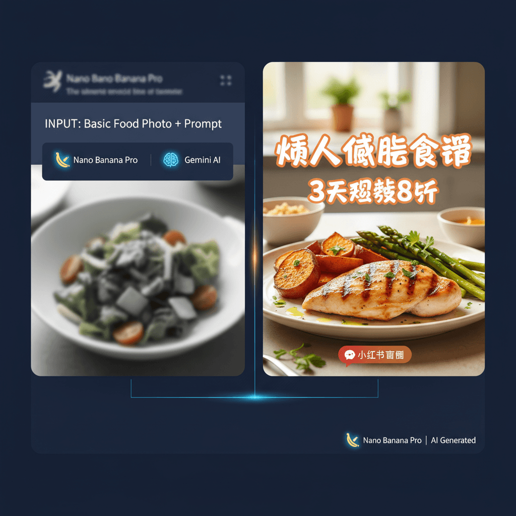 Stunning Xiaohongshu Cover (Food) created with Nano Banana Pro, showcasing AI generation for social media engagement.