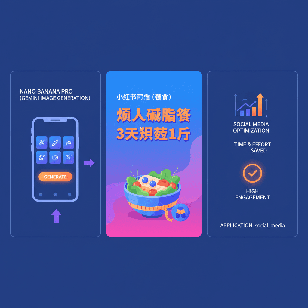 Artistic Xiaohongshu cover for food content, created with Nano Banana Pro AI, showcasing vibrant culinary visuals for social media.