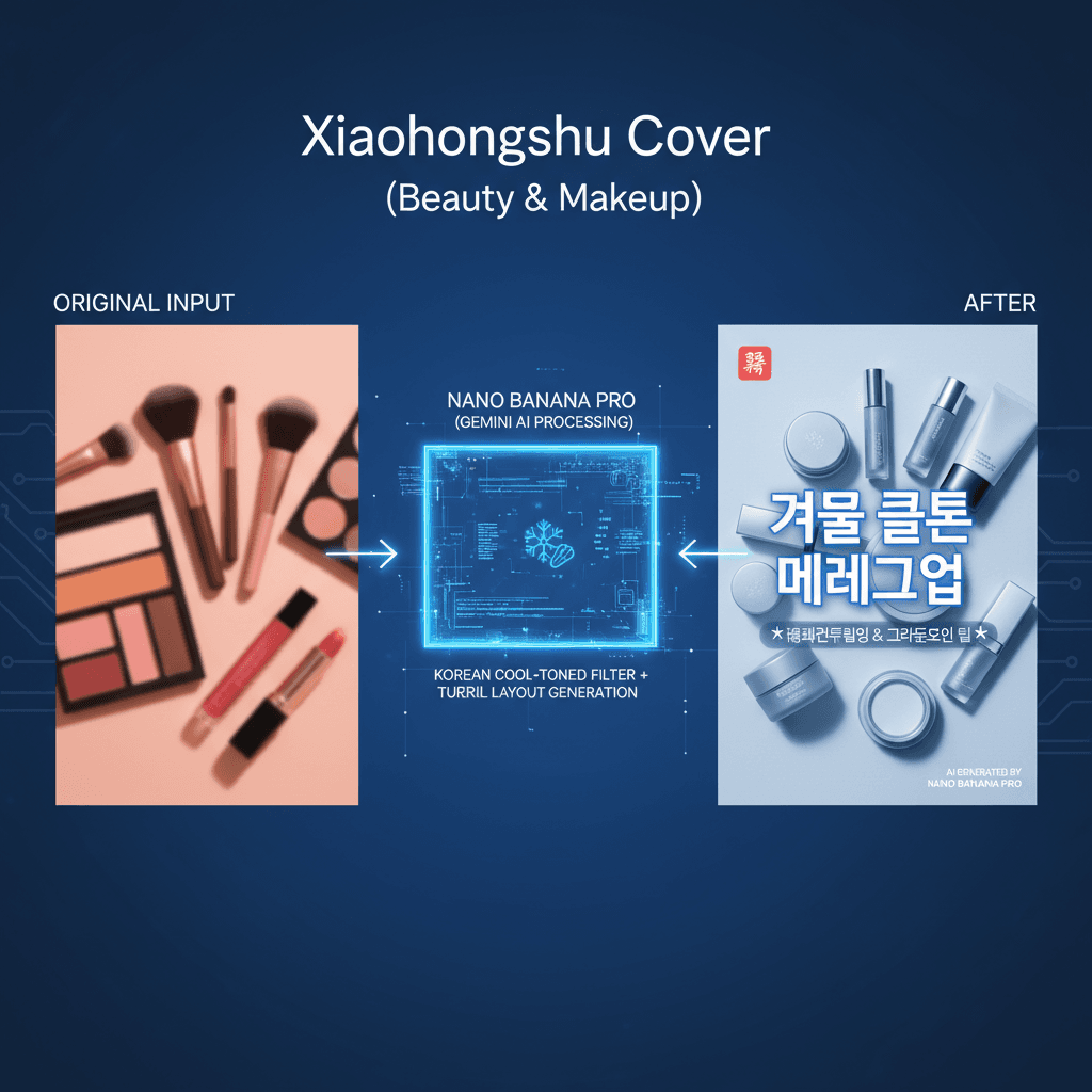 Stunning Xiaohongshu Cover (Beauty) created with Nano Banana Pro, showcasing AI generation for social media engagement.