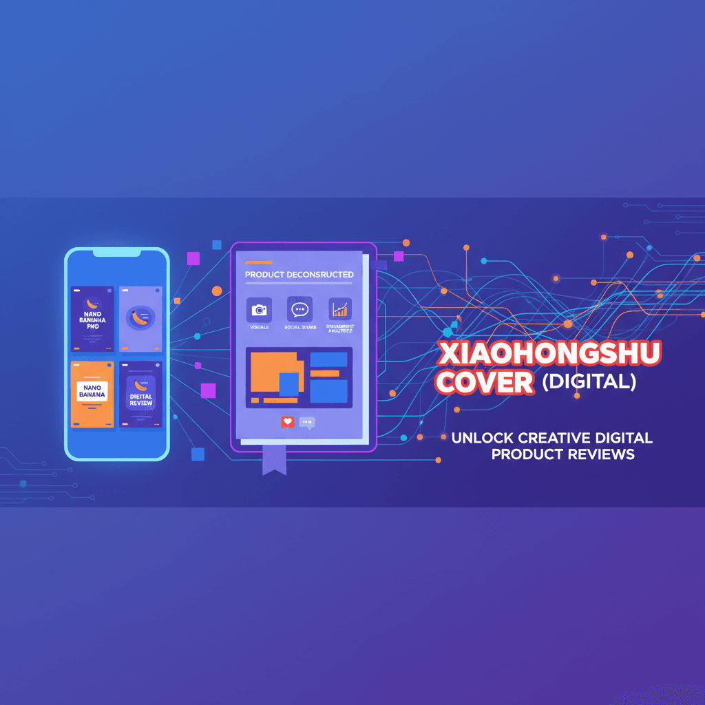 Artistic Xiaohongshu cover showcasing tech trends, created with Nano Banana Pro AI for social media engagement.