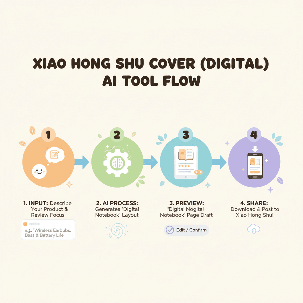 "Usage steps for creating a stunning Xiaohongshu Cover using the AI tool Nano Banana Pro in the tech category."