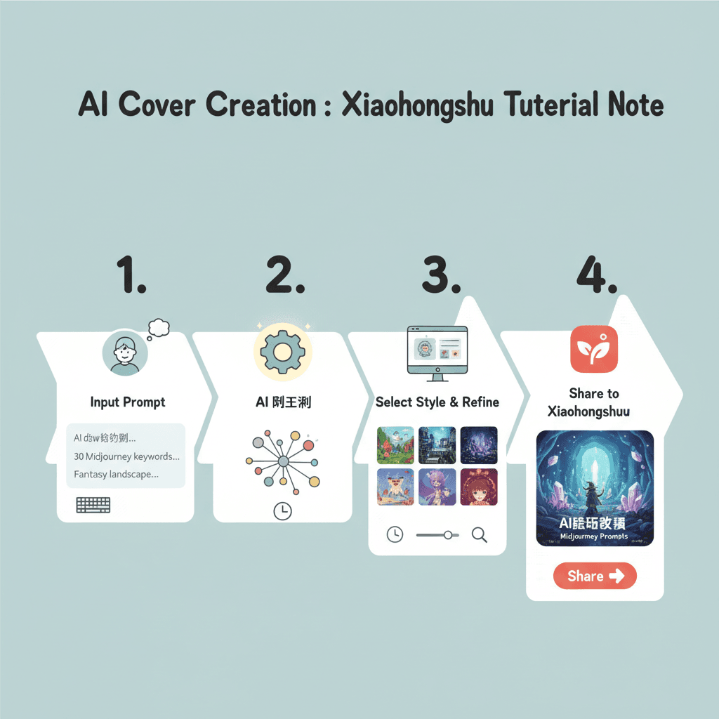 Usage steps for creating a stunning Xiaohongshu cover with the AI tool Nano Banana Pro, showcasing ease of use and guidance.