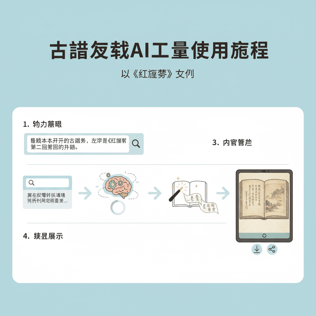 使用步骤:简单易用的AI工具,Nano Banana Pro,创建古风复刻《红楼梦》艺术作品。