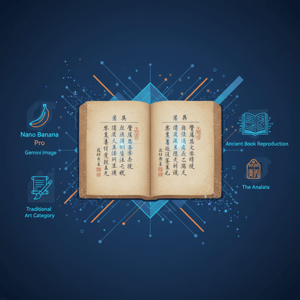 古风艺术风格的《论语》复刻本,使用Nano Banana Pro AI创作,展现传统文化之美。