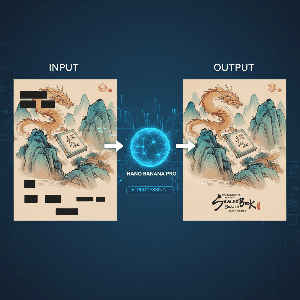 精美电影海报《天书奇谭》,由Nano Banana Pro生成,展现AI生成的艺术设计魅力。