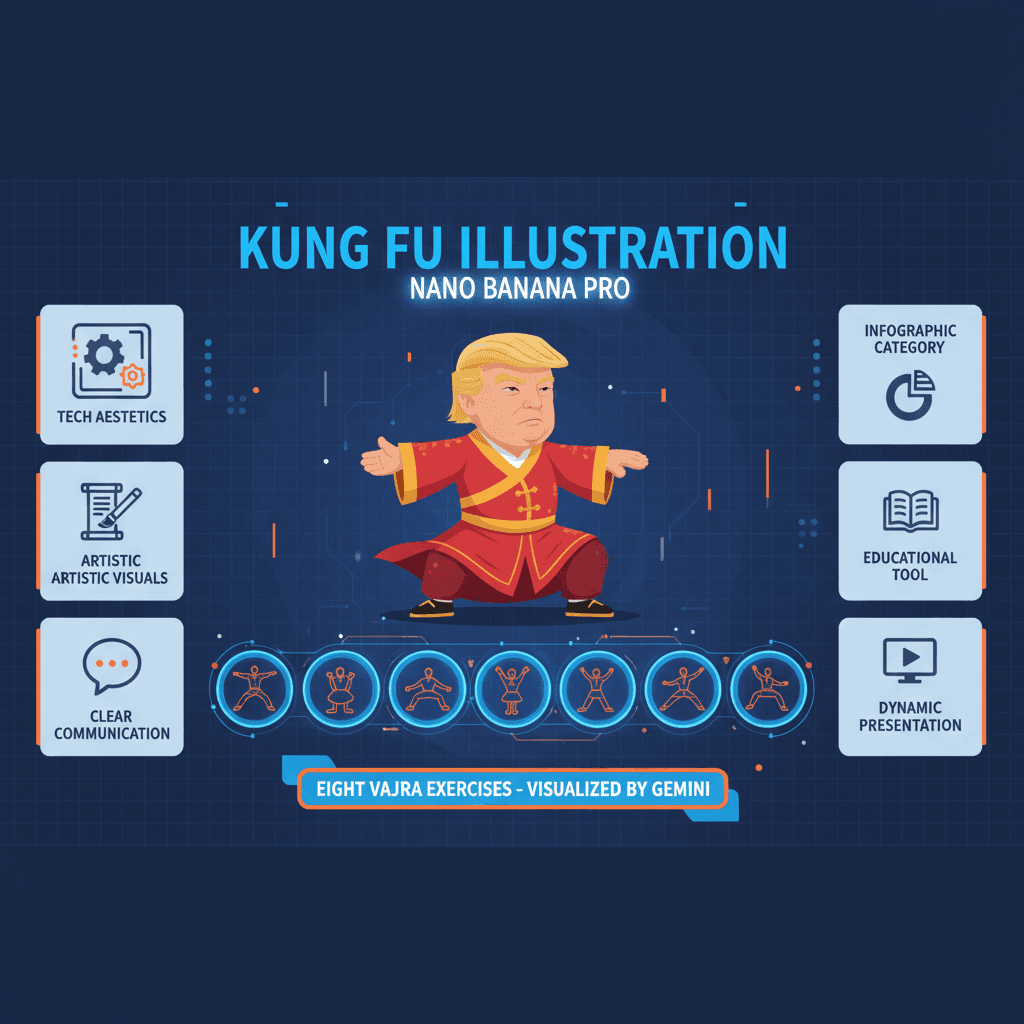 精美功夫图解信息图,使用 Nano Banana Pro (AI) 生成,展示功夫技巧与要领。