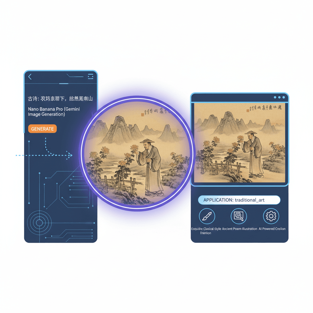 古风艺术配图,使用Nano Banana Pro生成,展现古诗意境与美感。