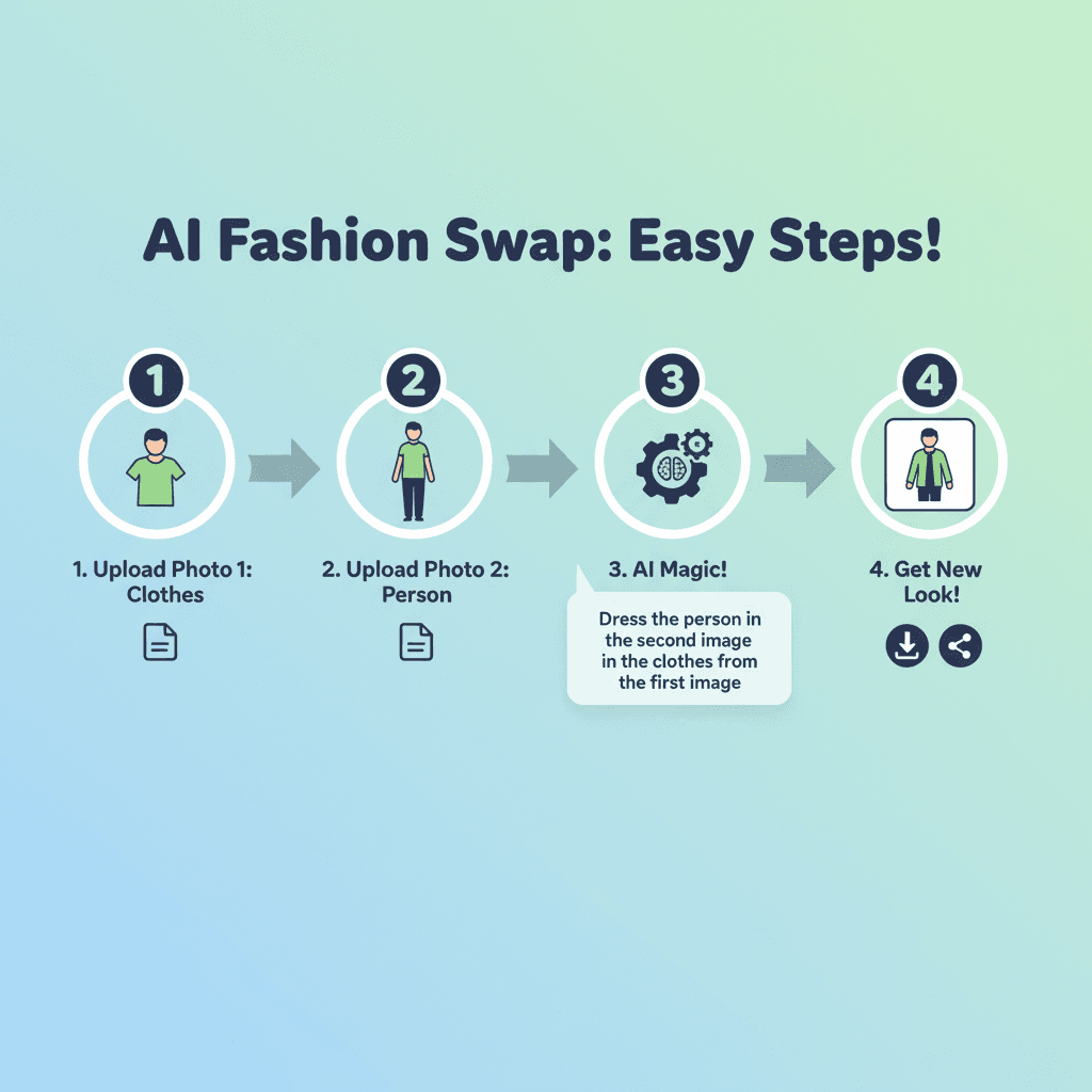 使用步骤:通过AI工具Nano Banana Pro,轻松创建真人换装的时尚穿搭示例。