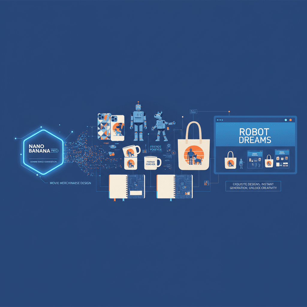 使用Nano Banana Pro AI生成的电影周边设计示例,展示精美的周边商品创意。