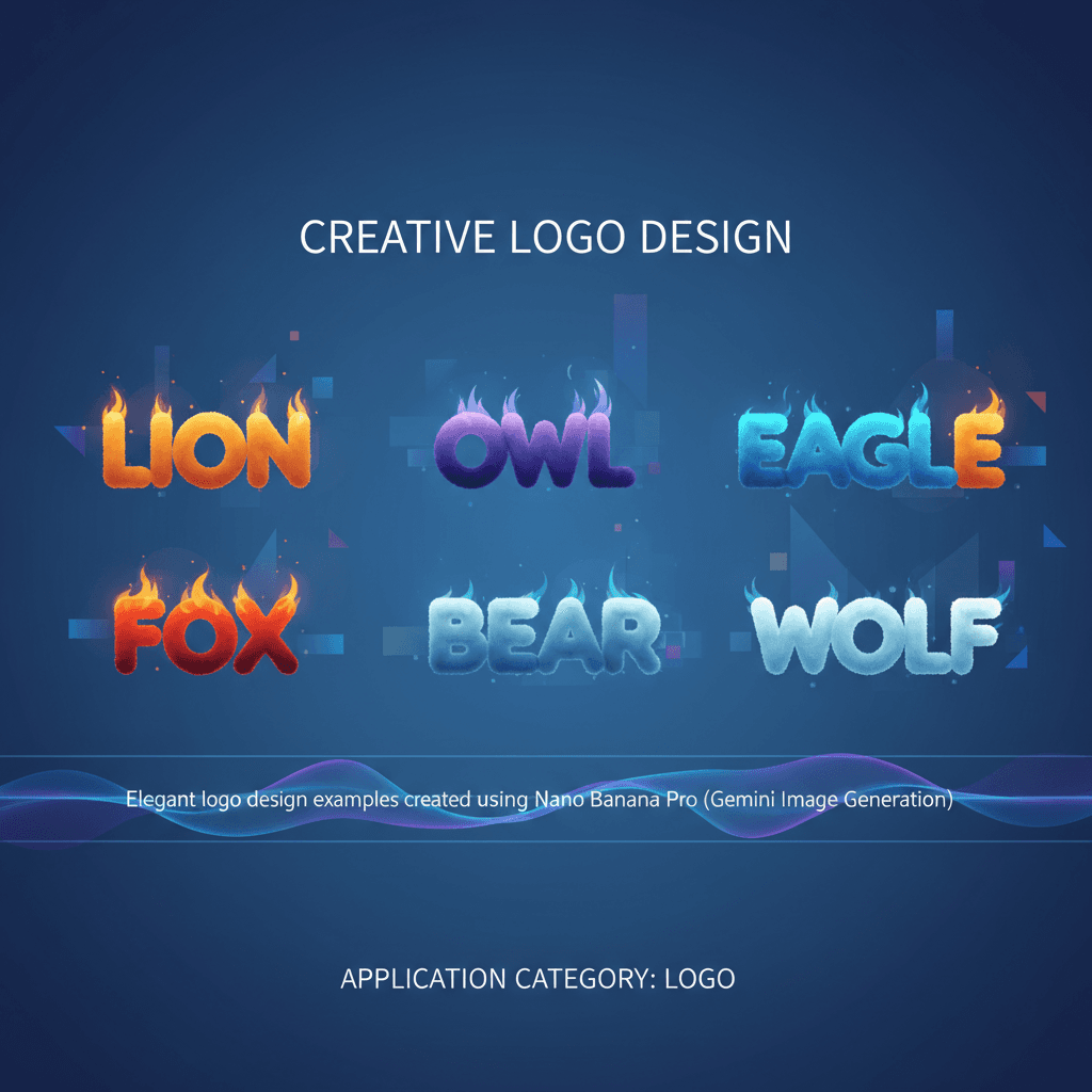 使用Nano Banana Pro生成的创意Logo设计示例,展示AI在品牌标识中的应用价值。