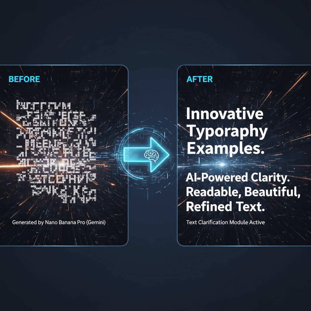 使用Nano Banana Pro创建的精美文字排版示例,展现AI生成的文字清晰化效果。