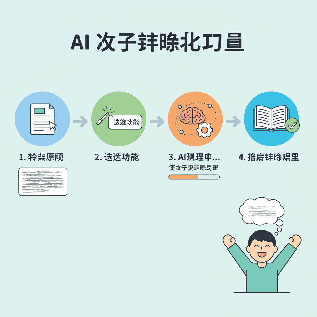 使用步骤展示了如何利用AI工具Nano Banana Pro实现文字清晰化,简洁易用,适合所有用户。
